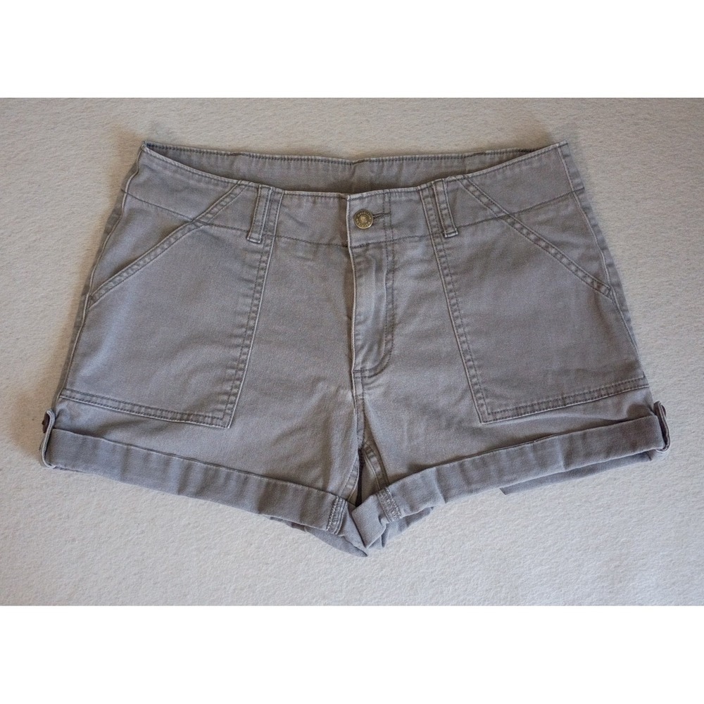 Magellan Outdoors Shorts Womens Grey Cotton Spandex Rolled Hem Hiking Sz 10